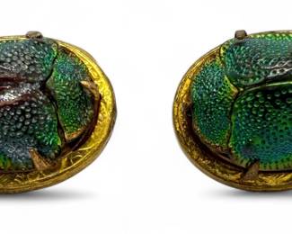14K Yellow Gold Scarabe Cufflinks