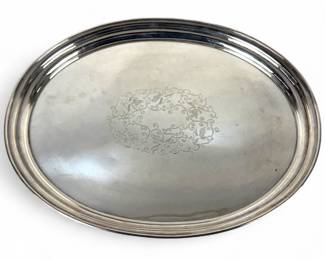 Asian Silver Footed Serving Tray
