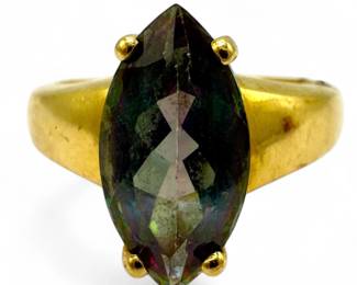 14K Yellow Gold Mystic Topaz Ring
