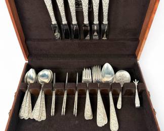 (40pc) S. Kirk & Son "Repousse" Sterling Silver Flatware Set