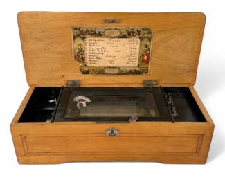 Antique Swiss Cylinder Music Box