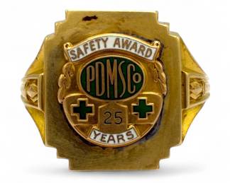 14K Gold POMSCO Safety 25 Year Ring