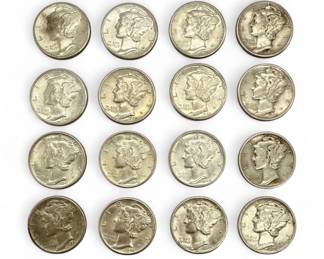 (16) Silver Dimes-Mostly Mercury