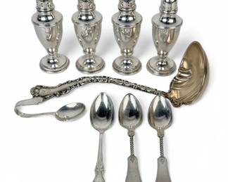 (9pc) Sterling Silver Flatware & Tableware Assortment