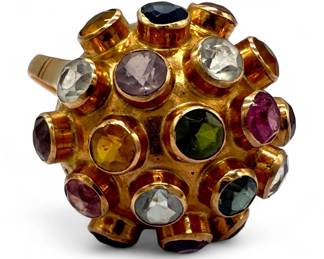 Sputnik MCM Tourmaline 14K Rose Gold Dome Ring