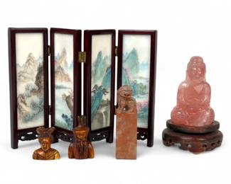 (5pc) Antique Chinese Display Pieces Including Stone Seal