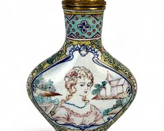 Chinese Painted Enamel 'European' Snuff Bottle