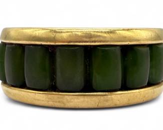 14K Yellow Gold & Jade Ring