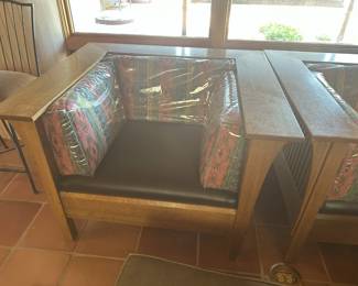 Stickley loveseat, lounge chair, and table
(Removable protection)