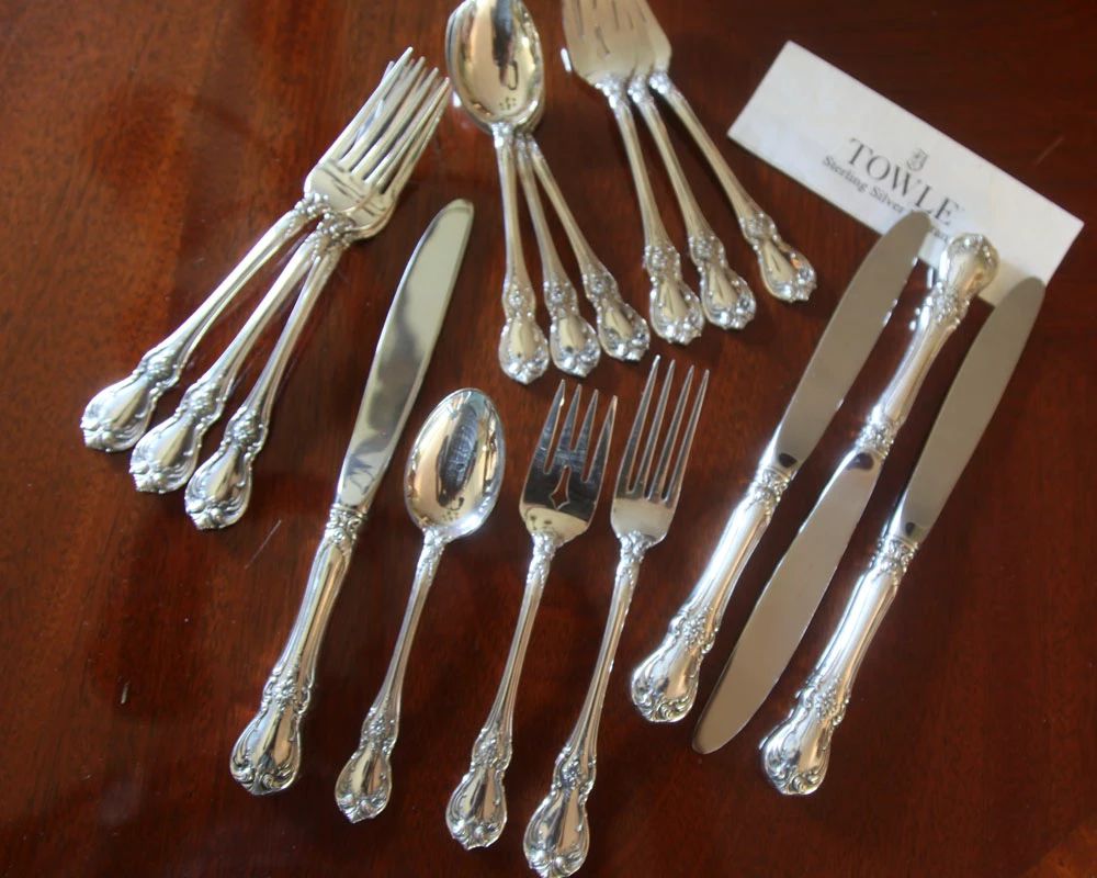 STERLING, "TOWLE" OLD MASTER - 4, 4PC. PLACE