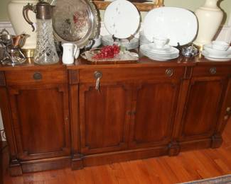 CREDENZA/SERVER MCM, W/SILVER DRAWERS