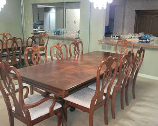 Dining Room Table and Eight Chairs