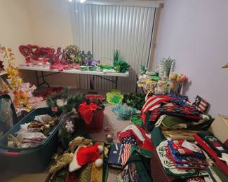 Entire room of holiday decorations! St. Patrick's Day, Valentine's Day, Christmas, Easter, Fall Decorations