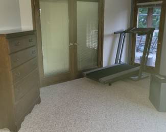 Dresser, tv, treadmill, carpet protectors for rolling chairs