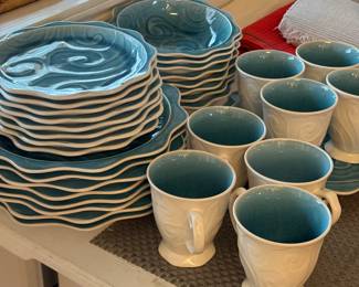 Pier One blue and cream dishes