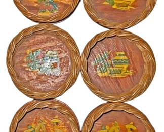 Vintage Hand WovenPainted Coasters