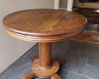 1910s Empire Revival oak side table