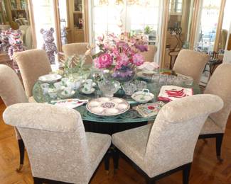 Handmade Etched Glass Dining Table