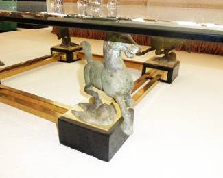 Bronze, Wood, Brass & Glass - Hollywood Regency!