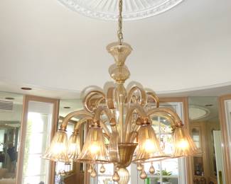 Breathtaking Custom Murano Glass & Globe Chandelier
