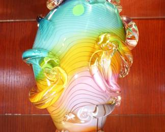 Bruce Freund Abstract Art Glass Vase - circa 1990