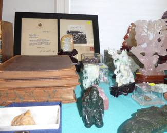 Jade, Rose Quartz carvings