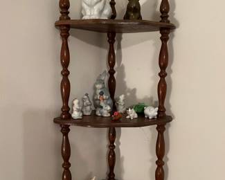 Lots of wood shelves and small items