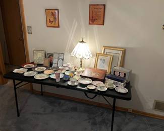 Dishes and many touch lamps for sale