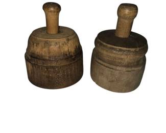Pair of Antique Wooden Butter Molds