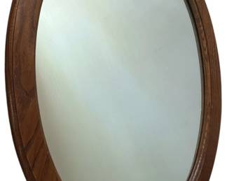 Wooden Oval Mirror