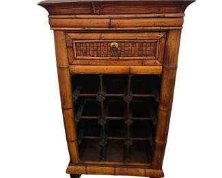 Accent Chair and Bamboo 12 Bottle Wine Cabinet