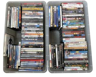 Two Bins of DVDs