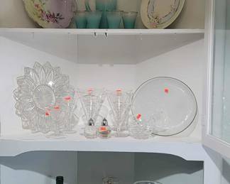 Lady head vase, 1950's martini sets
