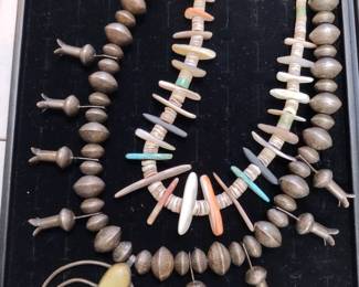 Huge sterling silver squash blossom necklace