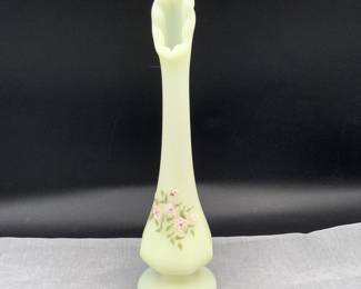 Fenton signed custard uranium glass