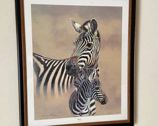 Signed Limited Edition Jim Oliver, Zebras
