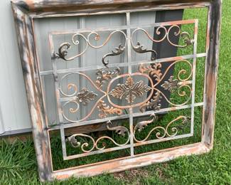 Large almost 4' x 3' iron exterior wall decor