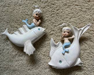 Vintage Norcrest ceramic mermaids
