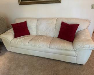 Cream leather sofa