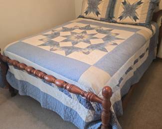 Solid wood double bed