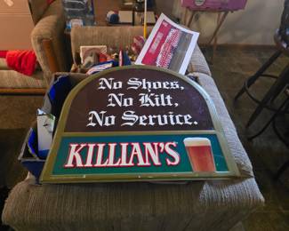 No shoes metal sign