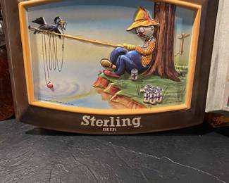 FISHING STERLING BEER SIGN