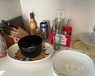 knife set. old coke bottles