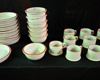 Collection of dinnerware from the Boulder Ridge pattern by Noritake.