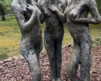 Do you need more pics of The Muses? Here a description:
Mark Chatterley’s "The Muses" is a striking three-figure sculpture that embodies unity, creativity, and timeless presence. Crafted in his signature textured style, the intertwined forms suggest movement and shared inspiration, evoking the mythic spirit of the muses while grounding them in a modern, expressive interpretation.