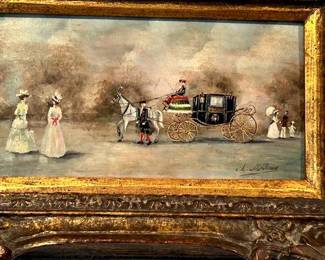 Signed Oil Painting with antique frame