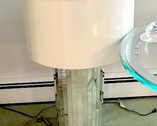 Mid century mirrored lamp. 