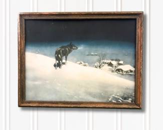32 Lone Wolf Print Framed