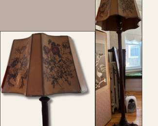 103 Oak Floor Lamp Carved Feet