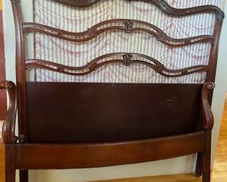 42 Mahogany Ribbon Back Twin Bed Frame
